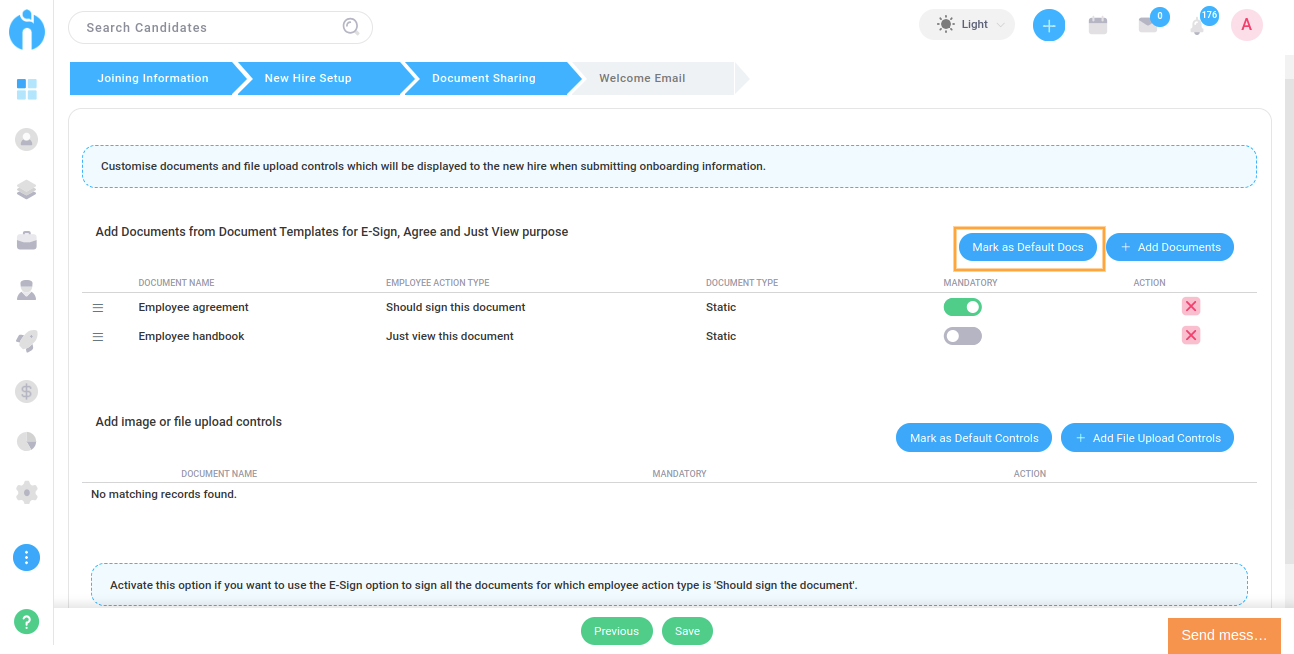 Customize Onboarding Information