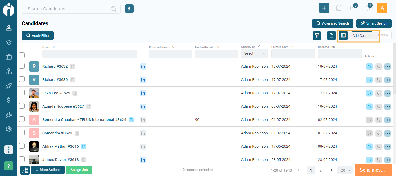 Grid View & List View - Candidates